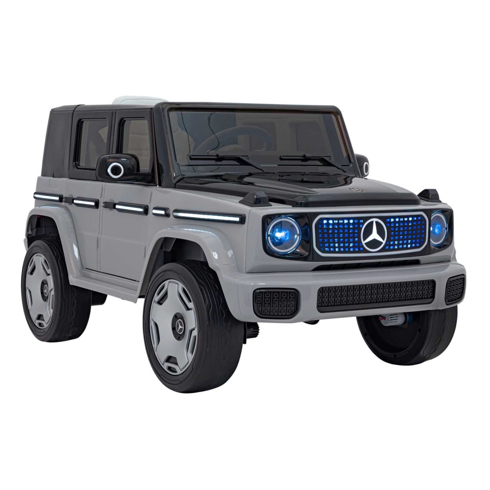JOKO Elektrické Autíčko Mercedes Benz EQG 4x4, penové kolesá, kožené sedadlo, Prídavné LED svetlá, sivé