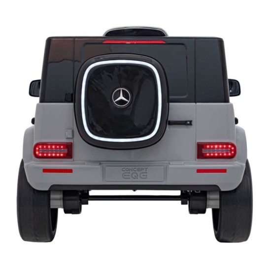 JOKO Elektrické Autíčko Mercedes Benz EQG 4x4, penové kolesá, kožené sedadlo, Prídavné LED svetlá, sivé