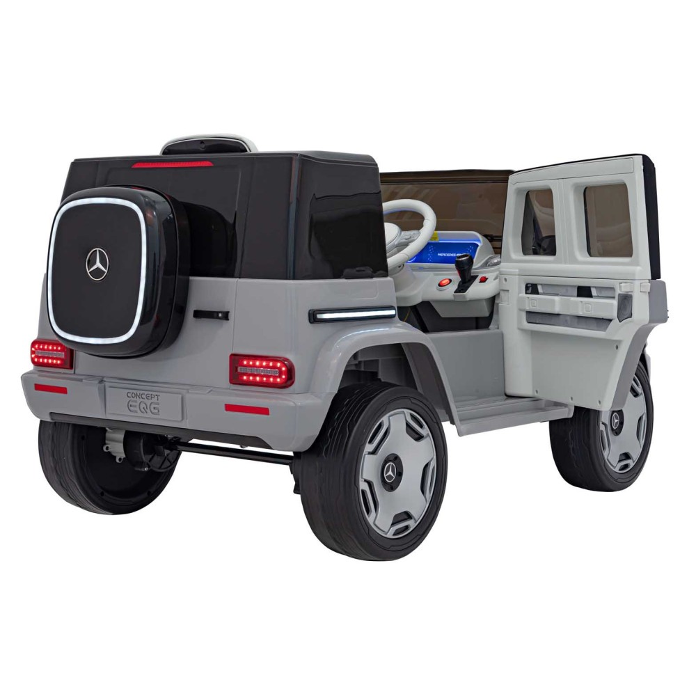 JOKO Elektrické Autíčko Mercedes Benz EQG 4x4, penové kolesá, kožené sedadlo, Prídavné LED svetlá, sivé