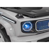 JOKO Elektrické Autíčko Mercedes Benz EQG 4x4, penové kolesá, kožené sedadlo, Prídavné LED svetlá, sivé