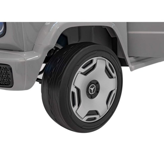 JOKO Elektrické Autíčko Mercedes Benz EQG 4x4, penové kolesá, kožené sedadlo, Prídavné LED svetlá, sivé