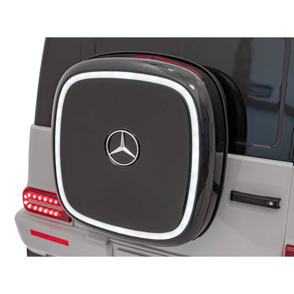 JOKO Elektrické Autíčko Mercedes Benz EQG 4x4, penové kolesá, kožené sedadlo, Prídavné LED svetlá, sivé