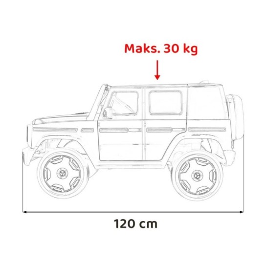 JOKO Elektrické Autíčko Mercedes Benz EQG 4x4, penové kolesá, kožené sedadlo, Prídavné LED svetlá, biele