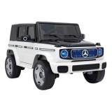 JOKO Elektrické Autíčko Mercedes Benz EQG 4x4, penové kolesá, kožené sedadlo, Prídavné LED svetlá, biele