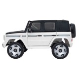 JOKO Elektrické Autíčko Mercedes Benz EQG 4x4, penové kolesá, kožené sedadlo, Prídavné LED svetlá, biele