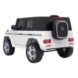 JOKO Elektrické Autíčko Mercedes Benz EQG 4x4, penové kolesá, kožené sedadlo, Prídavné LED svetlá, biele