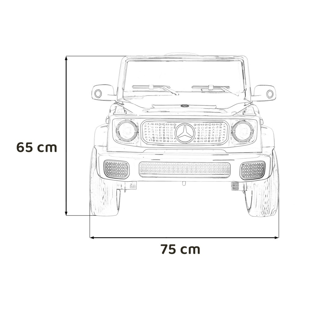 JOKO Elektrické Autíčko Mercedes Benz EQG 4x4, penové kolesá, kožené sedadlo, Prídavné LED svetlá, biele