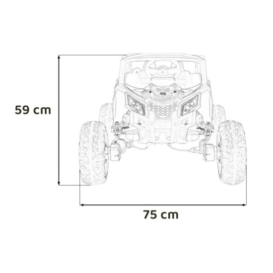 JOKO Elektrické autíčko Buggy ATV Defend 4x4 KUROMI License, penové kolesá, kožené sedadlo, fialové