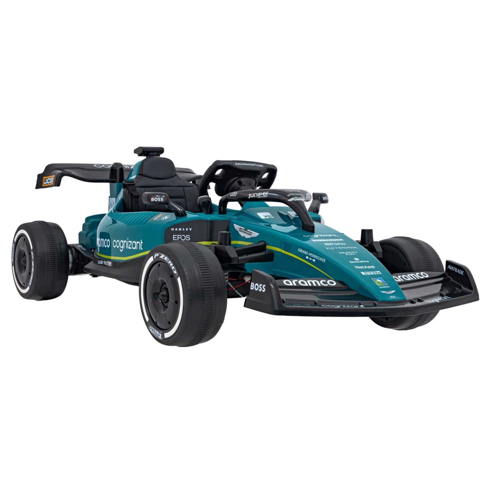 JOKO Elektrické Autíčko Formula 1 Aston Martin Cognizant Aramco 4x4, 24V, Penové kolesá, kožené sedadlo, zelená