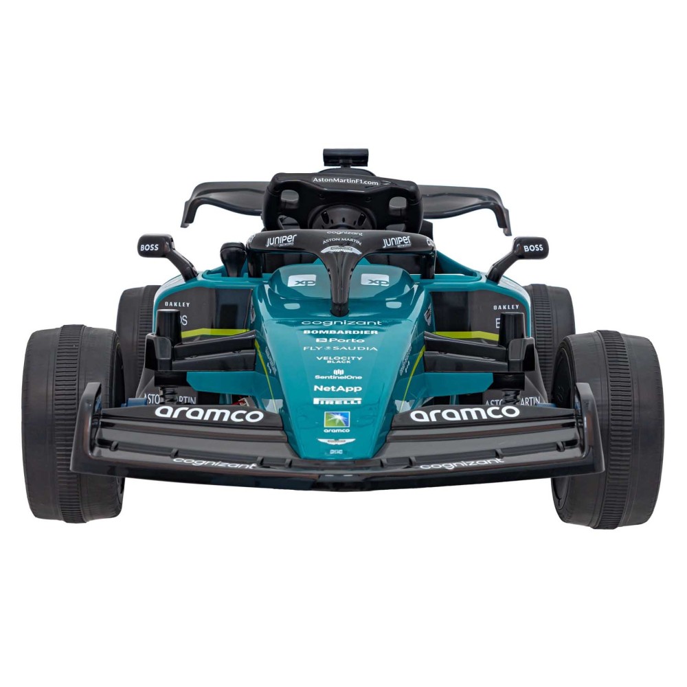 JOKO Elektrické Autíčko Formula 1 Aston Martin Cognizant Aramco 4x4, 24V, Penové kolesá, kožené sedadlo, zelená