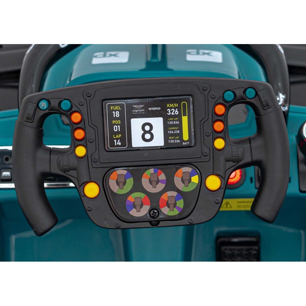JOKO Elektrické Autíčko Formula 1 Aston Martin Cognizant Aramco 4x4, 24V, Penové kolesá, kožené sedadlo, zelená