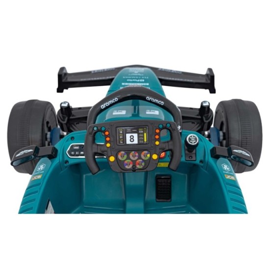 JOKO Elektrické Autíčko Formula 1 Aston Martin Cognizant Aramco 4x4, 24V, Penové kolesá, kožené sedadlo, zelená