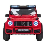 JOKO Elektrické autíčko Mercedes Benz G63 AMG XXL 4x200W 24V, penové kolesá, DVOJMIESTNE kožené sedadlo, Nosnosť 80kg, červené