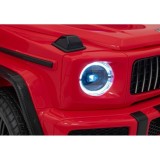 JOKO Elektrické autíčko Mercedes Benz G63 AMG XXL 4x200W 24V, penové kolesá, DVOJMIESTNE kožené sedadlo, Nosnosť 80kg, červené