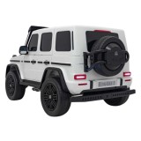 JOKO Elektrické autíčko Mercedes Benz G63 AMG XXL 4x200W 24V, penové kolesá, DVOJMIESTNE kožené sedadlo, Nosnosť 80kg, biele