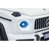 JOKO Elektrické autíčko Mercedes Benz G63 AMG XXL 4x200W 24V, penové kolesá, DVOJMIESTNE kožené sedadlo, Nosnosť 80kg, biele