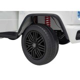 JOKO Elektrické autíčko Mercedes Benz G63 AMG XXL 4x200W 24V, penové kolesá, DVOJMIESTNE kožené sedadlo, Nosnosť 80kg, biele