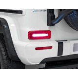 JOKO Elektrické autíčko Mercedes Benz G63 AMG XXL 4x200W 24V, penové kolesá, DVOJMIESTNE kožené sedadlo, Nosnosť 80kg, biele