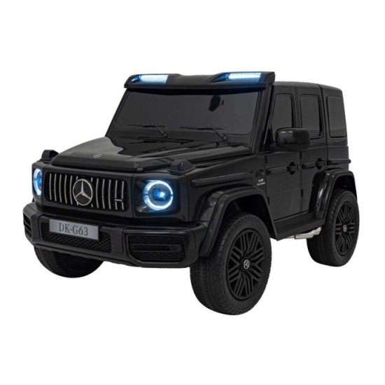 JOKO Elektrické autíčko Mercedes Benz G63 AMG XXL 4x200W 24V, penové kolesá, DVOJMIESTNE kožené sedadlo, Nosnosť 80kg, čierne