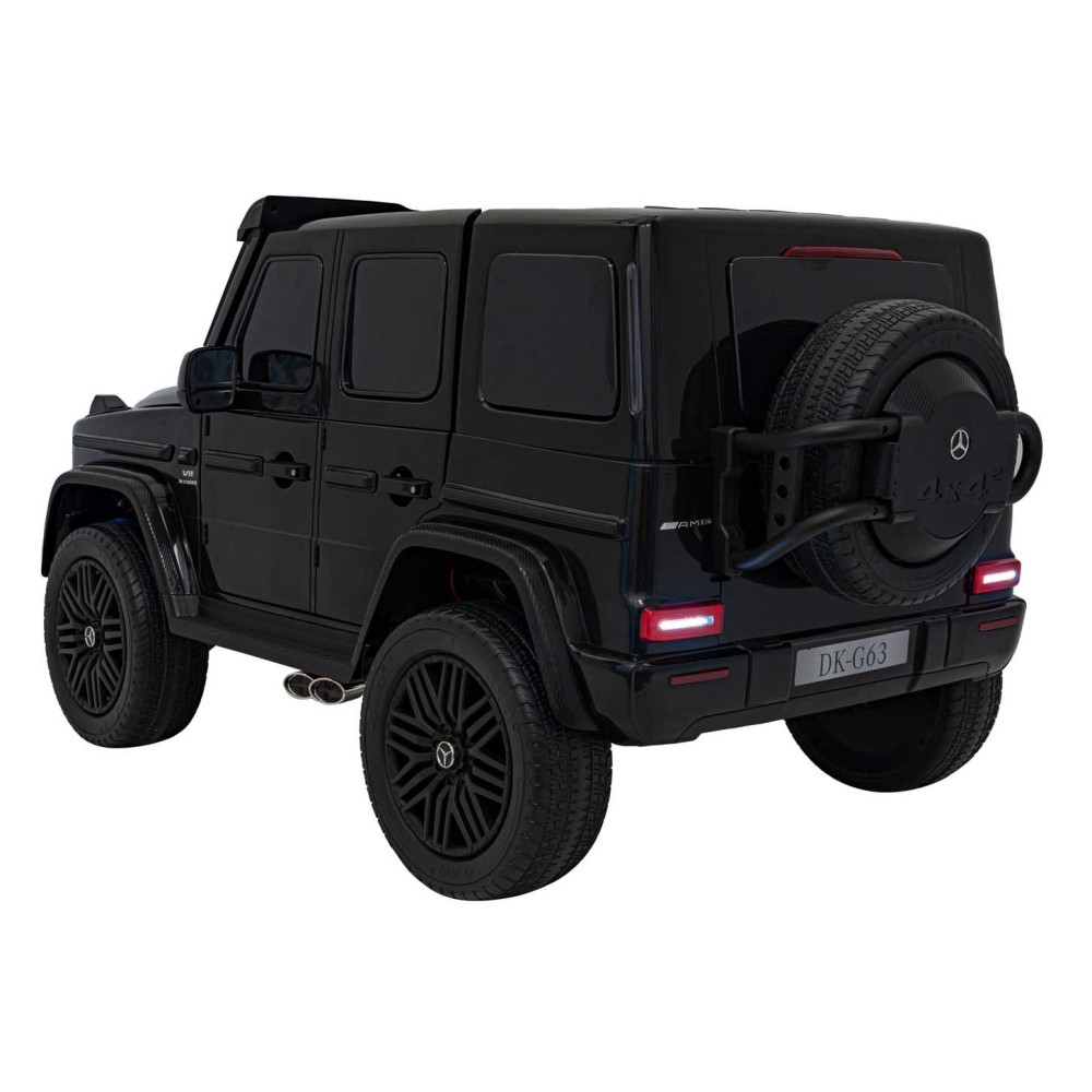 JOKO Elektrické autíčko Mercedes Benz G63 AMG XXL 4x200W 24V, penové kolesá, DVOJMIESTNE kožené sedadlo, Nosnosť 80kg, čierne