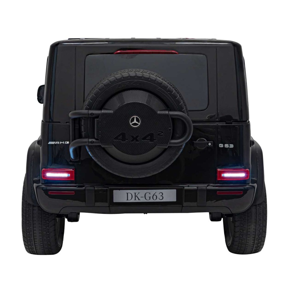 JOKO Elektrické autíčko Mercedes Benz G63 AMG XXL 4x200W 24V, penové kolesá, DVOJMIESTNE kožené sedadlo, Nosnosť 80kg, čierne