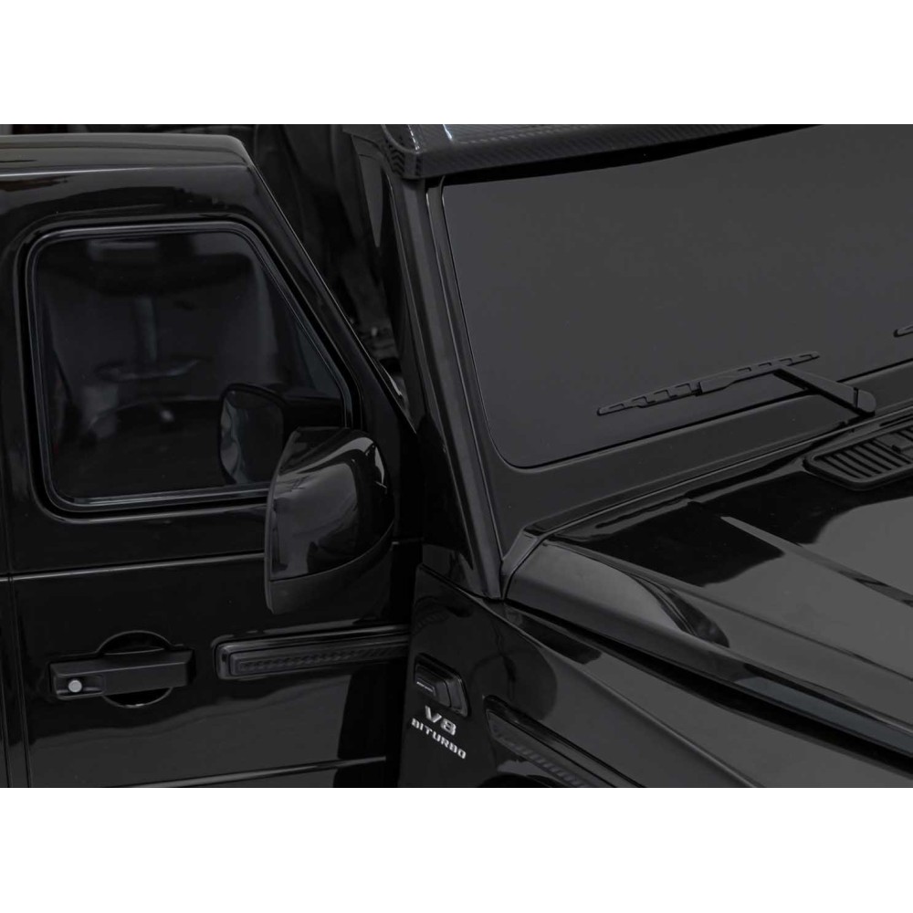JOKO Elektrické autíčko Mercedes Benz G63 AMG XXL 4x200W 24V, penové kolesá, DVOJMIESTNE kožené sedadlo, Nosnosť 80kg, čierne