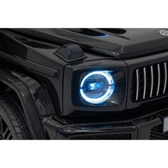 JOKO Elektrické autíčko Mercedes Benz G63 AMG XXL 4x200W 24V, penové kolesá, DVOJMIESTNE kožené sedadlo, Nosnosť 80kg, čierne
