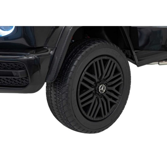 JOKO Elektrické autíčko Mercedes Benz G63 AMG XXL 4x200W 24V, penové kolesá, DVOJMIESTNE kožené sedadlo, Nosnosť 80kg, čierne