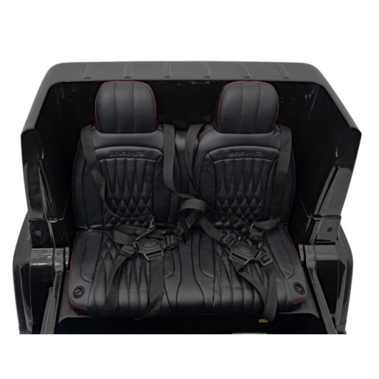 JOKO Elektrické autíčko Mercedes Benz G63 AMG XXL 4x200W 24V, penové kolesá, DVOJMIESTNE kožené sedadlo, Nosnosť 80kg, čierne