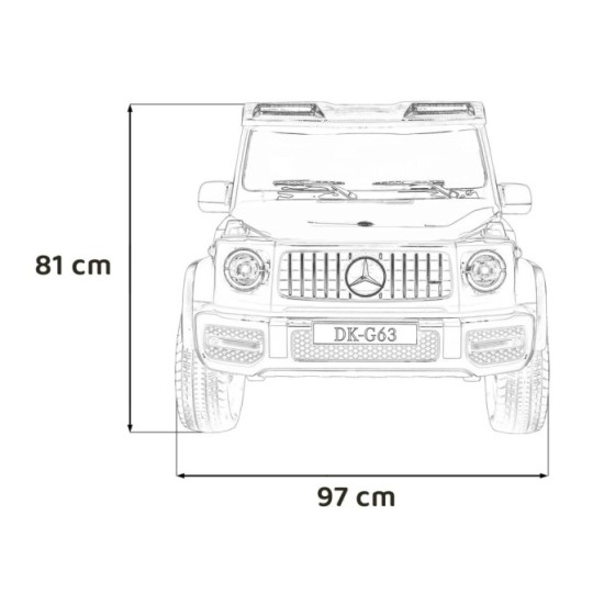 JOKO Elektrické autíčko Mercedes Benz G63 AMG XXL 4x200W 24V, penové kolesá, DVOJMIESTNE kožené sedadlo, Nosnosť 80kg, čierne
