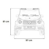 JOKO Elektrické autíčko Mercedes Benz G63 AMG XXL 4x200W 24V, penové kolesá, DVOJMIESTNE kožené sedadlo, Nosnosť 80kg, čierne
