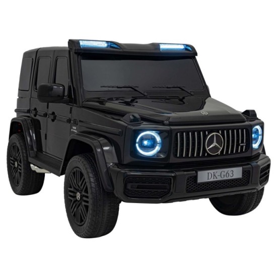 JOKO Elektrické autíčko Mercedes Benz G63 AMG XXL 4x200W 24V, penové kolesá, DVOJMIESTNE kožené sedadlo, Nosnosť 80kg, čierne