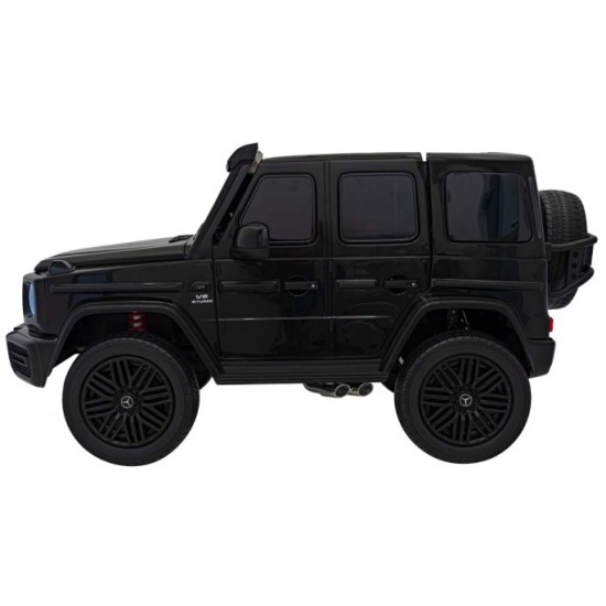 JOKO Elektrické autíčko Mercedes Benz G63 AMG XXL 4x200W 24V, penové kolesá, DVOJMIESTNE kožené sedadlo, Nosnosť 80kg, čierne