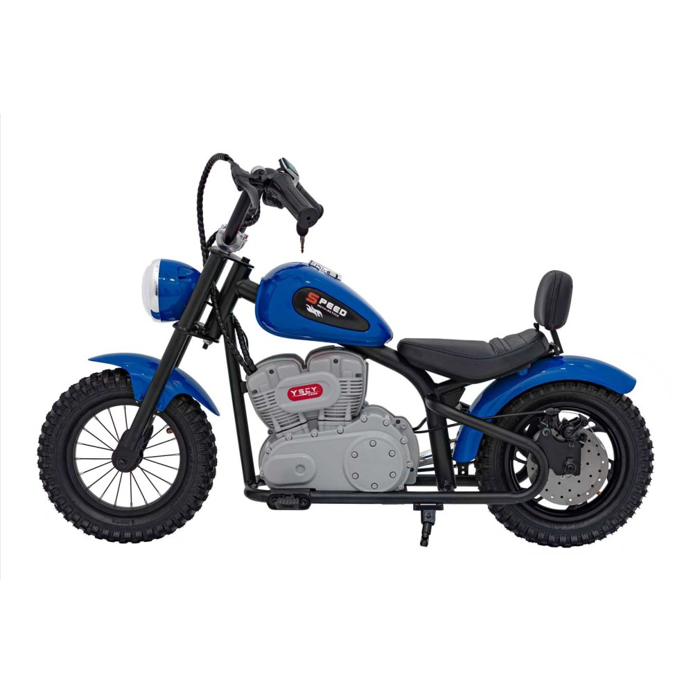 JOKO Elektrická Motorka SPEED Power 24V 250W, Bezkomutátorový Motor, rýchlosť 15,5 km/h, nosnosť 80kg, nafukovacie kolesá, modrá
