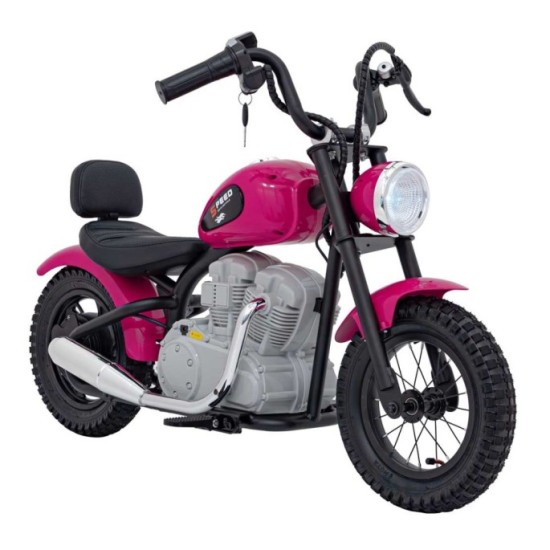 JOKO Elektrická Motorka SPEED Power 24V 250W, Bezkomutátorový Motor, rýchlosť 15,5 km/h, nosnosť 80kg, nafukovacie kolesá, ružov