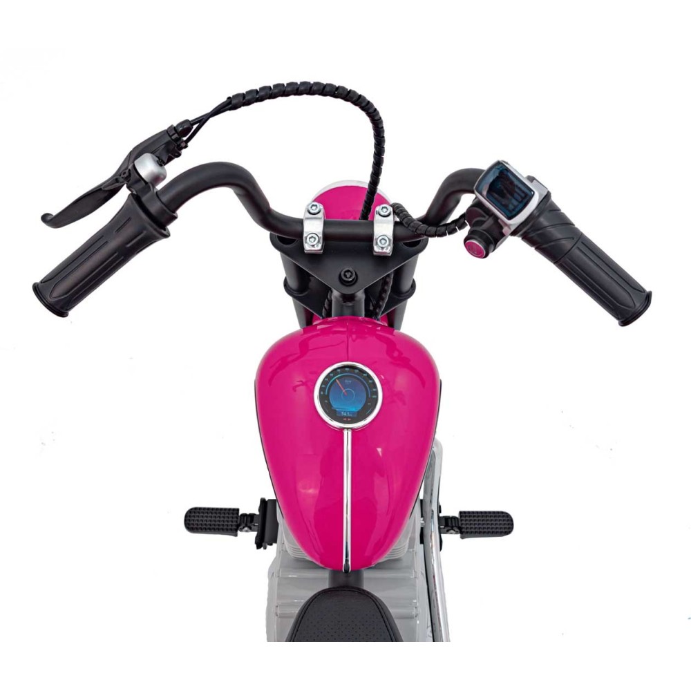 JOKO Elektrická Motorka SPEED Power 24V 250W, Bezkomutátorový Motor, rýchlosť 15,5 km/h, nosnosť 80kg, nafukovacie kolesá, ružov