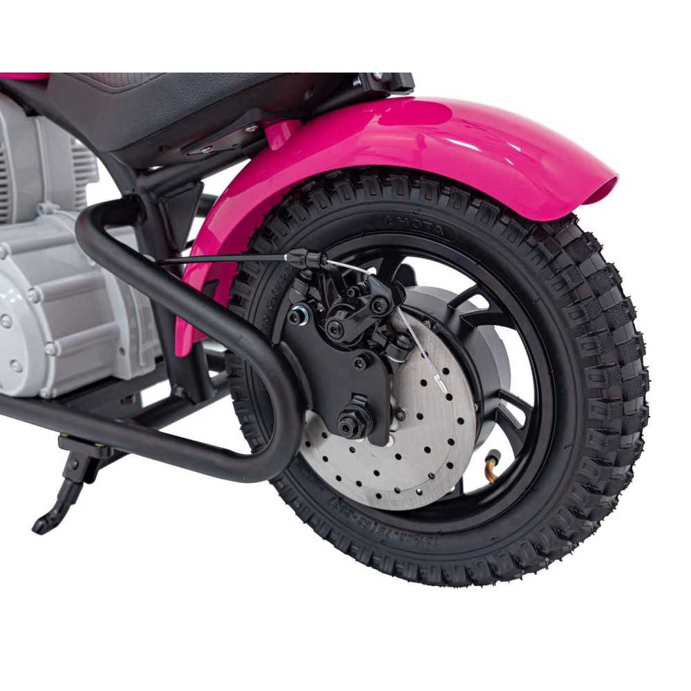JOKO Elektrická Motorka SPEED Power 24V 250W, Bezkomutátorový Motor, rýchlosť 15,5 km/h, nosnosť 80kg, nafukovacie kolesá, ružov