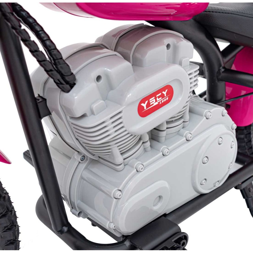 JOKO Elektrická Motorka SPEED Power 24V 250W, Bezkomutátorový Motor, rýchlosť 15,5 km/h, nosnosť 80kg, nafukovacie kolesá, ružov