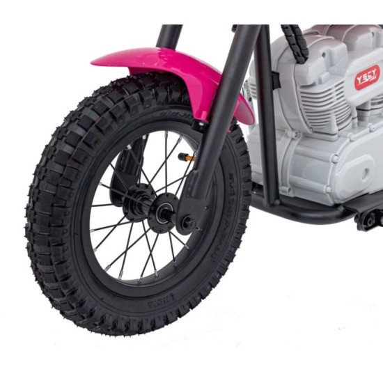 JOKO Elektrická Motorka SPEED Power 24V 250W, Bezkomutátorový Motor, rýchlosť 15,5 km/h, nosnosť 80kg, nafukovacie kolesá, ružov
