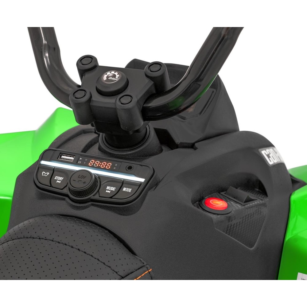 JOKO Elektrická Štvorkolka Maverick ATV 2x200W 24V, kožené sedadlo, penové kolesá, FM rádio, zelená