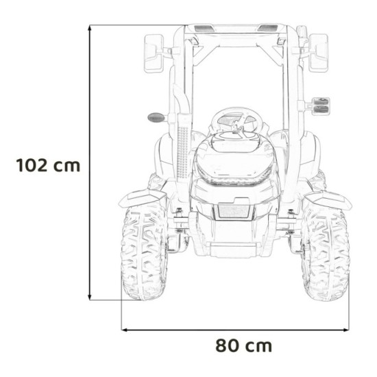 JOKO Elektrický traktor s vlečkou Blast 2x200W 24V, penové kolesá, kožené sedadlo, modrý