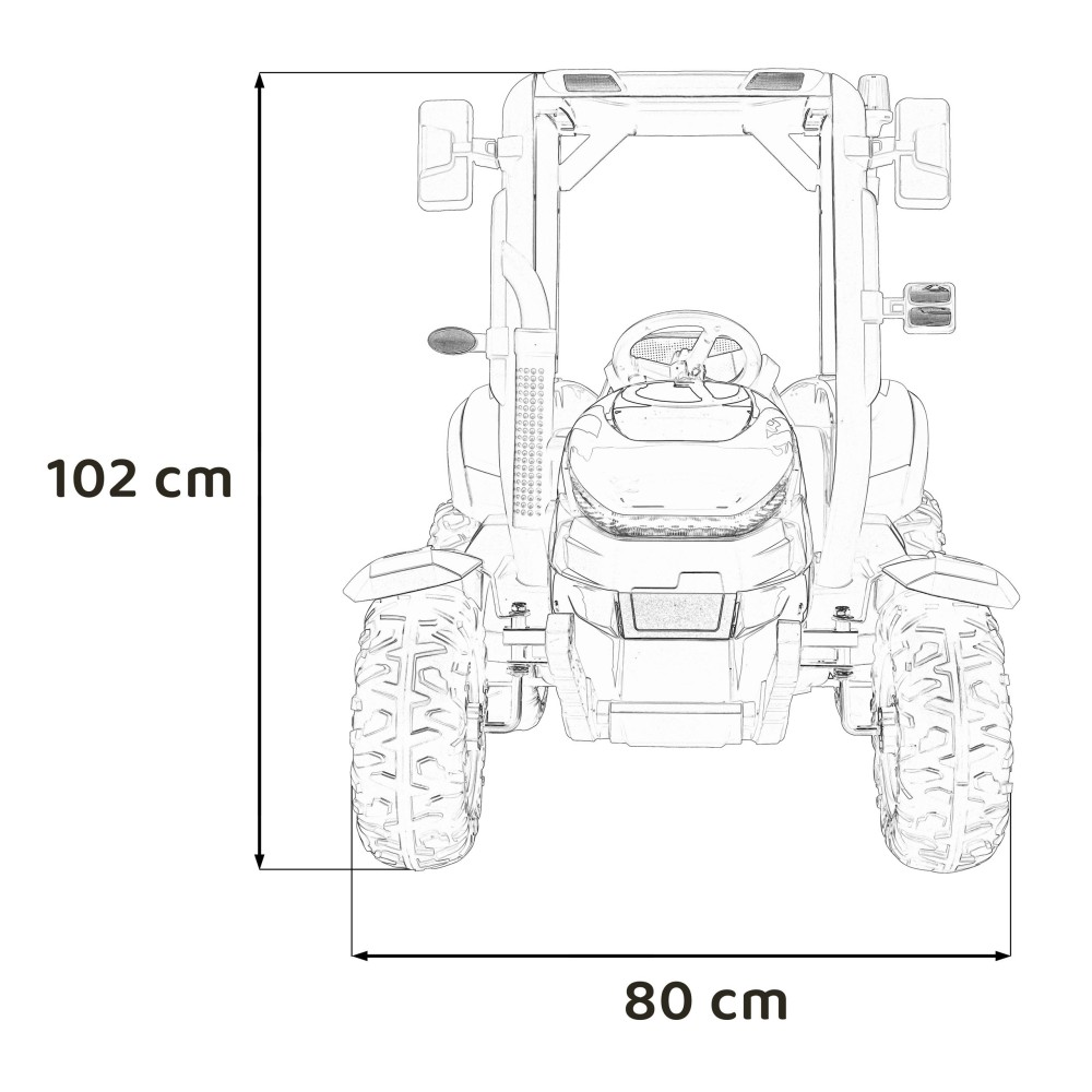 JOKO Elektrický traktor s vlečkou Blast 2x200W 24V, penové kolesá, kožené sedadlo, modrý