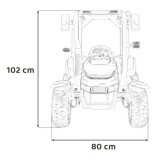 JOKO Elektrický traktor s vlečkou Blast 2x200W 24V, penové kolesá, kožené sedadlo, modrý