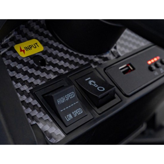JOKO Elektrický traktor s vlečkou Blast 2x200W 24V, penové kolesá, kožené sedadlo, modrý