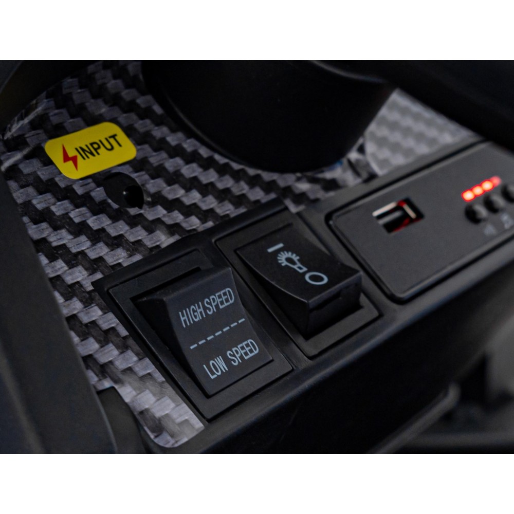 JOKO Elektrický traktor s vlečkou Blast 2x200W 24V, penové kolesá, kožené sedadlo, modrý