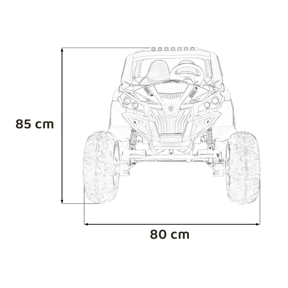 JOKO Elektrické autíčko Buggy UTV-MX 2000N 4x75W s LED Svetlom nad Sedadlom, Dvojmiestne kožené sedadlo, penové kolesá, nosnosť