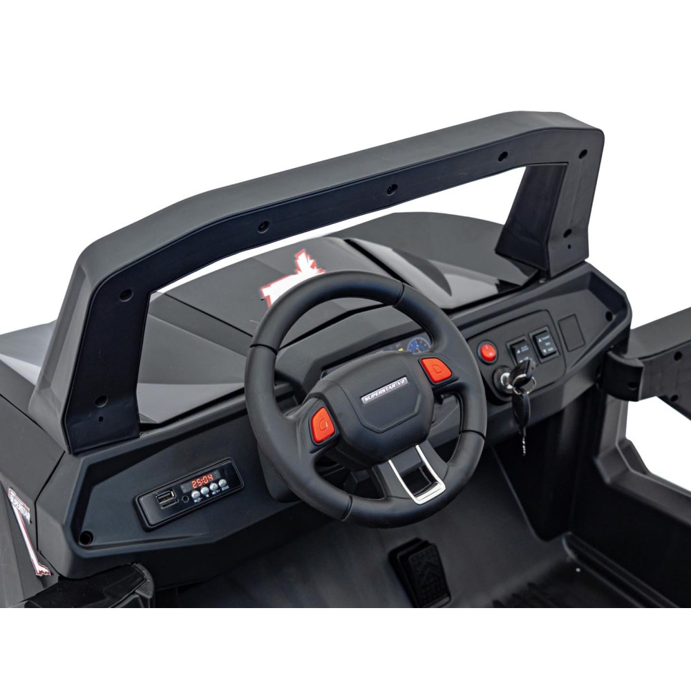 JOKO Elektrické autíčko Buggy UTV-MX 2000N 4x75W s LED Svetlom nad Sedadlom, Dvojmiestne kožené sedadlo, penové kolesá, nosnosť