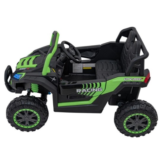 JOKO Elektrické autíčko BUGGY UTV 4x4 2000M, penové kolesá, kožené sedadlo, zelené