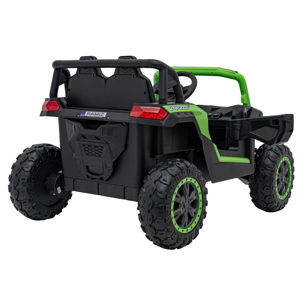 JOKO Elektrické autíčko BUGGY UTV 4x4 2000M, penové kolesá, kožené sedadlo, zelené