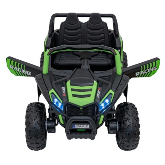 JOKO Elektrické autíčko BUGGY UTV 4x4 2000M, penové kolesá, kožené sedadlo, zelené